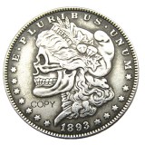 Hobo Morgan Dollar 1893P/CC/S/O Skull Zombie Skeleton Different Types , Back Silver Plated Copy Coins