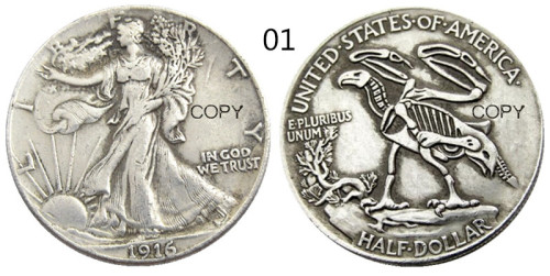 FK(01-13) 13pcs USA Kennedy Half Dollar skull zombie skeleton hand carved Copy Coins