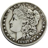 Hobo Morgan Dollar1893/ 1893 Skull Zombie Skeleton Silver Plated Copy Coins