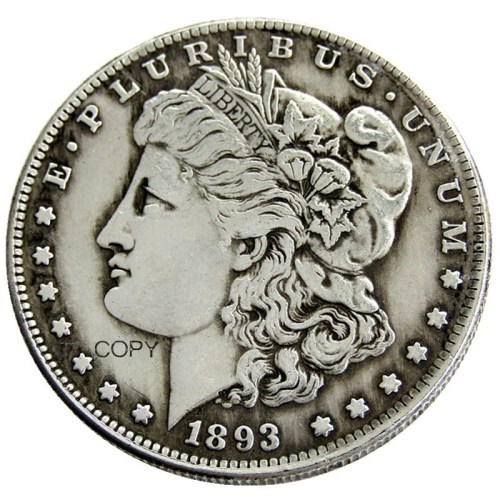 Hobo Morgan Dollar1893/ 1893 Skull Zombie Skeleton Silver Plated Copy Coins