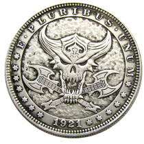 HOBO US Morgan Silver Plated Dollar skull zombie skeleton Copy Coin Type87
