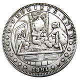 HOBO US Morgan Silver Plated Dollar skull zombie skeleton Copy Coin Type69