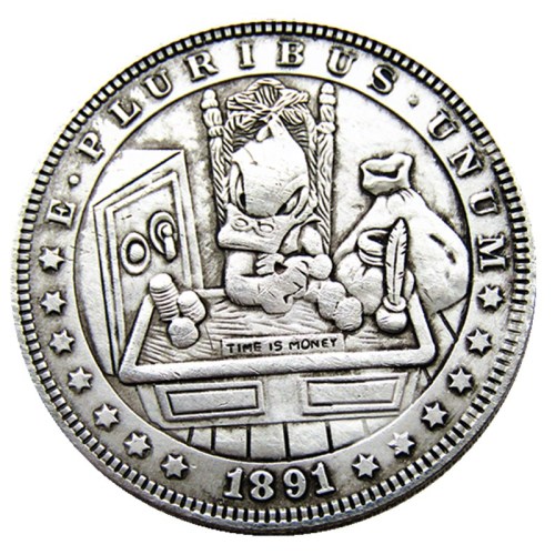 HOBO US Morgan Silver Plated Dollar skull zombie skeleton Copy Coin Type69