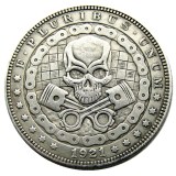 HOBO US Morgan Silver Plated Dollar skull zombie skeleton Copy Coin Type73