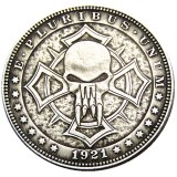 HB64 HOBO US Morgan Silver Plated Dollar skull zombie skeleton Copy Coin