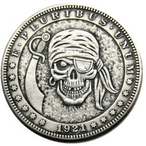 HOBO US Morgan Silver Plated Dollar skull zombie skeleton Copy Coin Type77