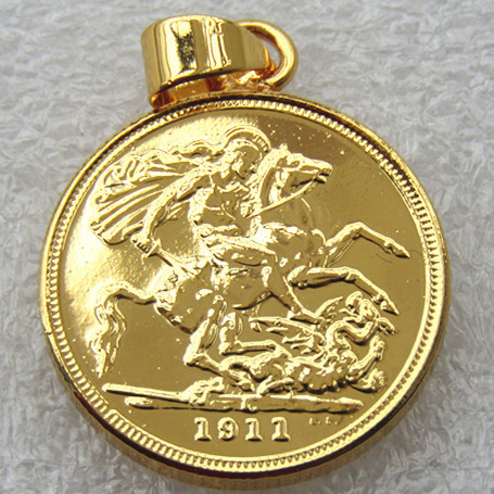 P(26)Coin Pendant United Kingdom 1 Sovereign 1911 Gold Plated Copy Coin(22.5mm)