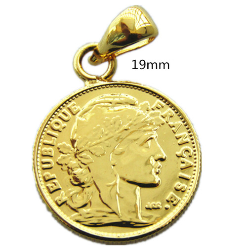 P(29)Coin Pendant France 1911 10 Francs Rooster Gold Plated Copy Coin(19mm)