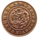 K(68-69)Korea Asia Korea Kingdom of Joseon 2 Yang King Gojong 495 Copper/Silver Plated Coins Copy