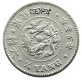 K(81-87) Korea 1/4 Chon, King Gojong/Guangmu/Yung Hee 3 Year Copper/Silver Plated Coins Copy