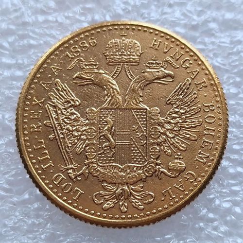 Copy Austria 1 Ducat -Franz Joseph I 1886 Diameter 20MM Pure Gold-Plated Coins