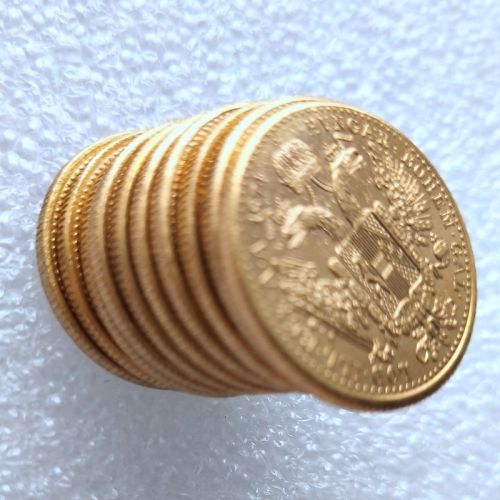 Copy Austria 1 Ducat -Franz Joseph I 10pcs/lot (1874-1915) Diameter 20MM Pure Gold-Plated Coins