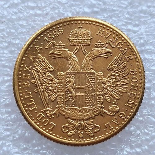 Copy Austria 1 Ducat -Franz Joseph I 1885 Diameter 20MM Pure Gold-Plated Coins