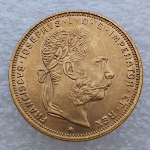 Copy Austria 8 Florins -Franz Joseph I 1892 Diameter 21MM Pure Gold-Plated Coins