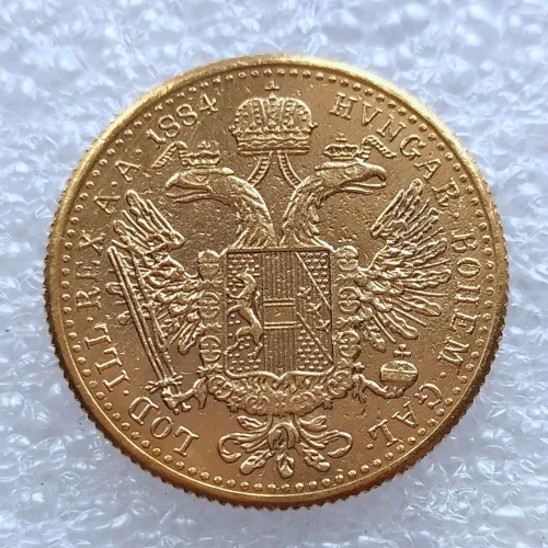Copy Austria 1 Ducat -Franz Joseph I 1884 Diameter 20MM Pure Gold-Plated Coins