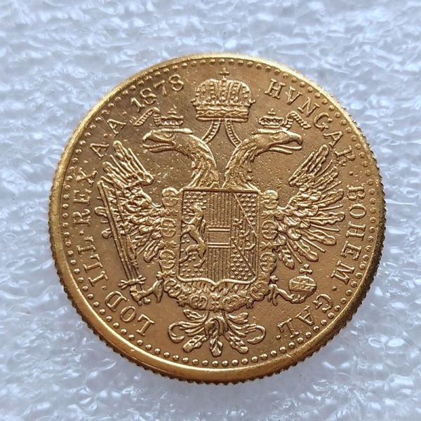 Copy Austria 1 Ducat -Franz Joseph I 1878 Diameter 20MM Pure Gold-Plated Coins
