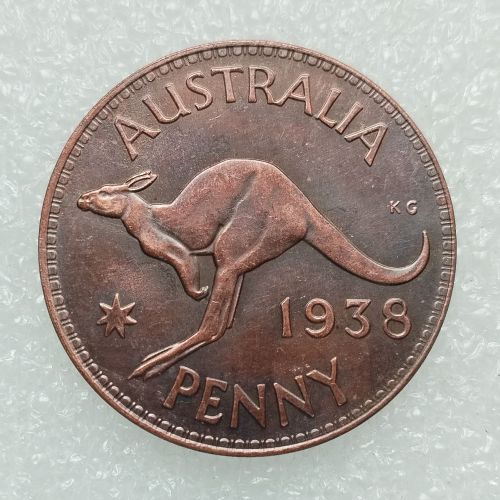 Australia 1 Penny George VI 1938 100% Copper Copy Coins (30.8MM)