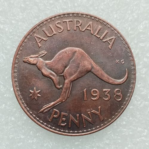 Australia 1 Penny George VI 1938 100% Copper Copy Coins (30.8MM)