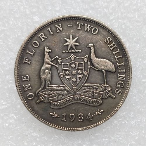 Australia 1 Florin George V 1934  Silver Plated Copy Coins (28.5MM)