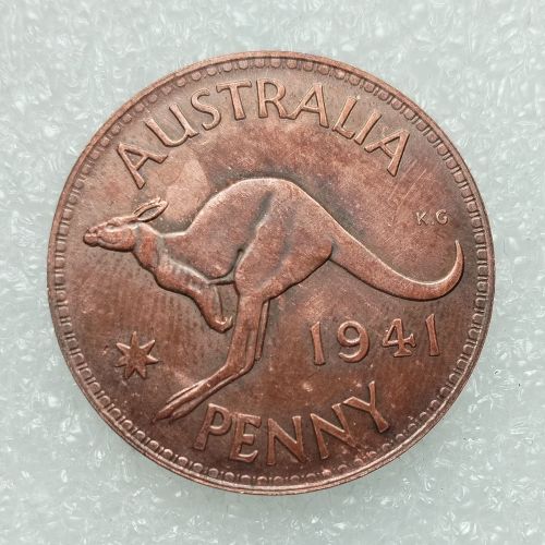 Australia 1 Penny George VI 1941 100% Copper Copy Coins (30.8MM)