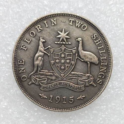Australia 1 Florin George V 1915  Silver Plated Copy Coins (28.5MM)