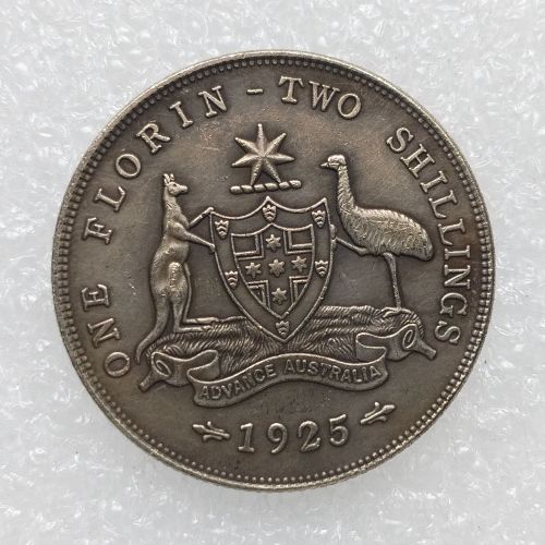 Australia 1 Florin George V 1925  Silver Plated Copy Coins (28.5MM)