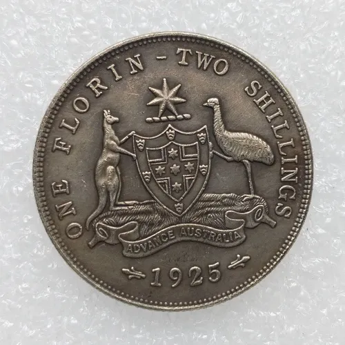 Australia 1 Florin George V 1925  Silver Plated Copy Coins (28.5MM)