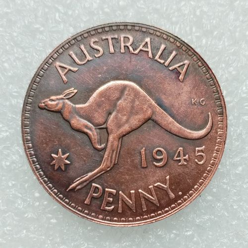 Australia 1 Penny George VI 1945 100% Copper Copy Coins (30.8MM)