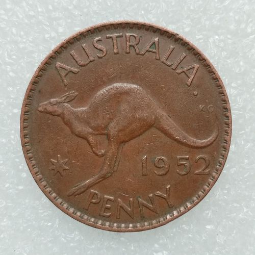 Australia 1 Penny George VI 1952 100% Copper Copy Coins (30.8MM)