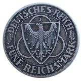 30MM Germany 5 Reichsmark Liberation of Rhineland 1930 Silver Plated Copy Coins