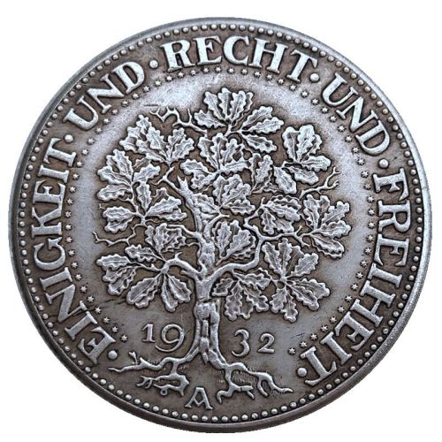 Germany 5 Reichsmark 1932 Silver Plated Copy Coins(36mm)