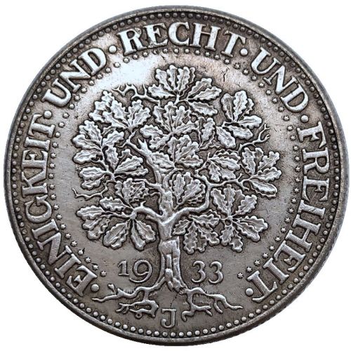 Germany 5 Reichsmark 1933 Silver Plated Copy Coins(36mm)