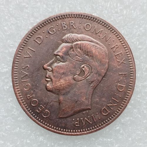 Australia 1 Penny George VI 1947 100% Copper Copy Coins (30.8MM)