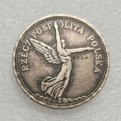 Poland 5 Zlotych Nike 1928  Essai Upper Silver Plated Copy Coins (33mm)