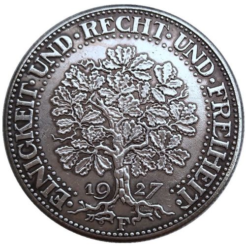 Germany 5 Reichsmark 1927 Silver Plated Copy Coins(36mm)