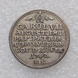 GERMANY (Empire) 1 Ducat 1742 Coronation Silver Plated copy coin (22mm)