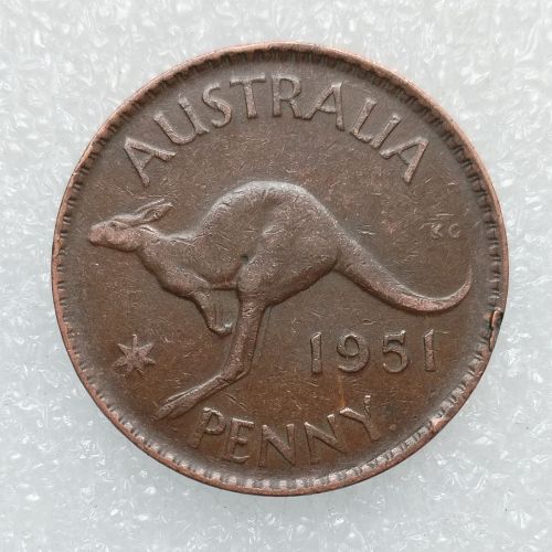 Australia 1 Penny George VI 1951 100% Copper Copy Coins (30.8MM)