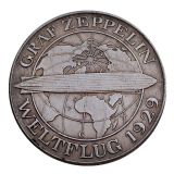 Germany 5 Reichsmark Graf Zeppelin 1930 Silver Plated Copy Coins(36mm)