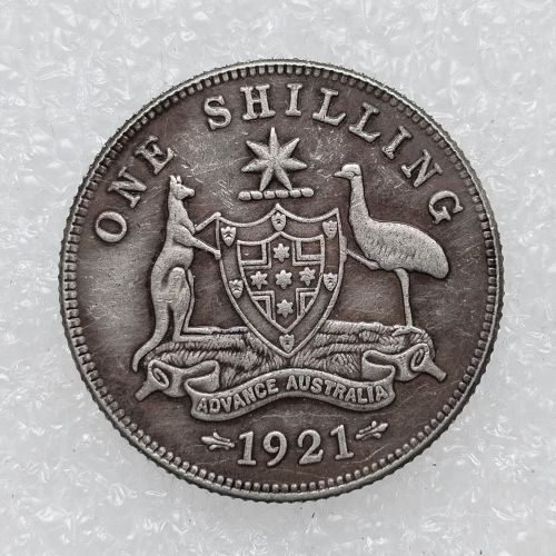 Australia 1 Shilling George V 1921  Silver Plated Copy Coins (23.5MM)