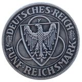 30MM Germany 5 Reichsmark Liberation of Rhineland 1930 Silver Plated Copy Coins