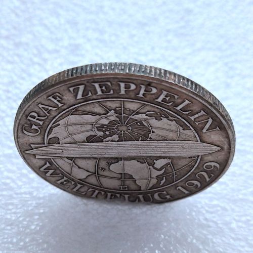 Germany 5 Reichsmark Graf Zeppelin 1930 Silver Plated Copy Coins(36mm)