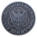 30MM Germany 5 Reichsmark Liberation of Rhineland 1930 Silver Plated Copy Coins