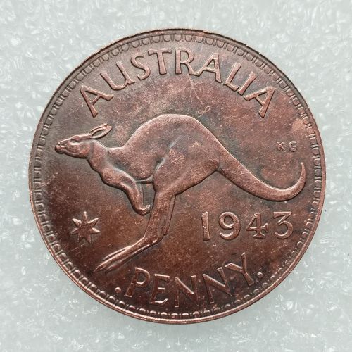 Australia 1 Penny George VI 1943 100% Copper Copy Coins (30.8MM)