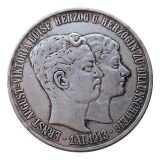 Germany 5 Mark Ernst August Wedding 1915 Silver Plated Copy Coins(38mm)