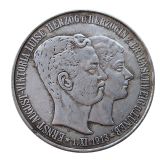 Germany 5 Mark Ernst August Wedding 1915 Silver Plated Copy Coins(38mm)