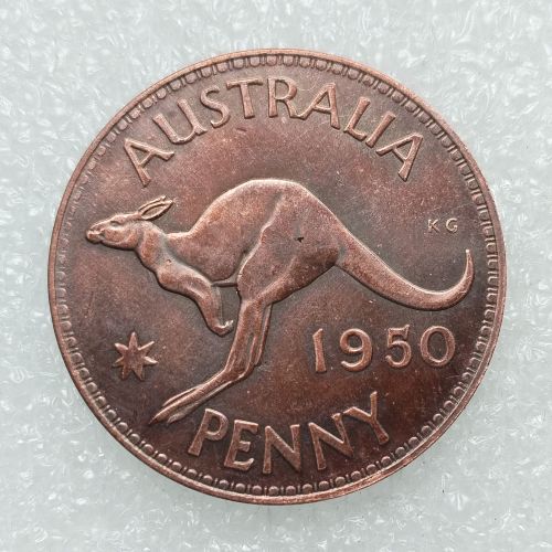 Australia 1 Penny George VI 1950 100% Copper Copy Coins (30.8MM)