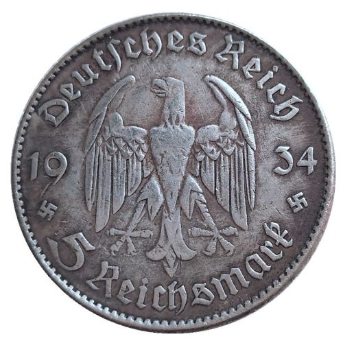 DE(54) Germany 5 Reichsmark 1934 Silver Plated Copy Coins