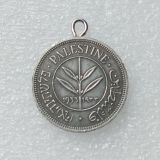 Silver Plated Coin Pendant 1933 Palestine 50 Mils
