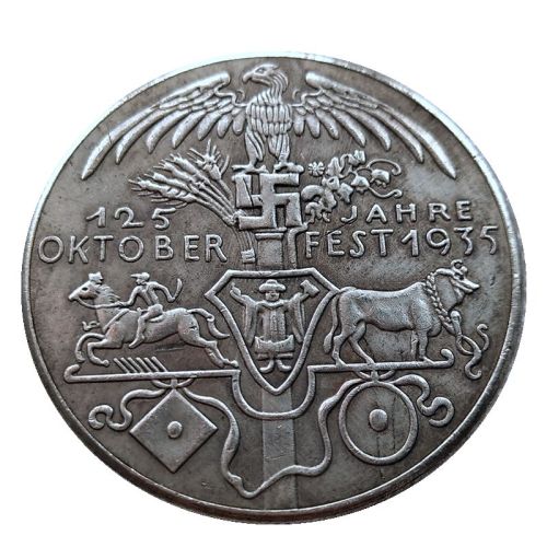 DE(51) Germany 5 Reichsmark 1935 Silver Plated Copy Coins