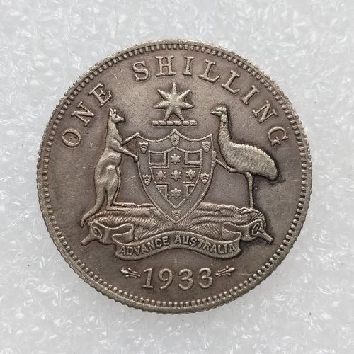 Australia 1 Shilling George V 1933  Silver Plated Copy Coins (23.5MM)